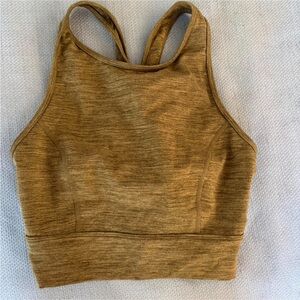 Green longline sports bra